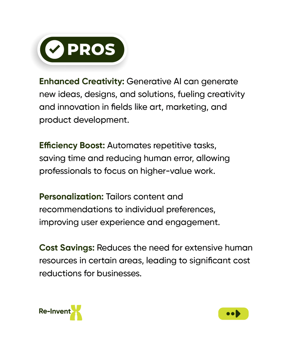 BraveAchievers's tweet photo. Generative AI is a game-changer: it boosts creativity, saves time, and handles boring tasks. But, it’s not perfect—think bias, security, and the occasional weird output. Learn more on how to best to use it to benefit you at The Re-InventX summit! #GenerativeAI #TechJob #AIUse https://t.co/y1geZFlHa9