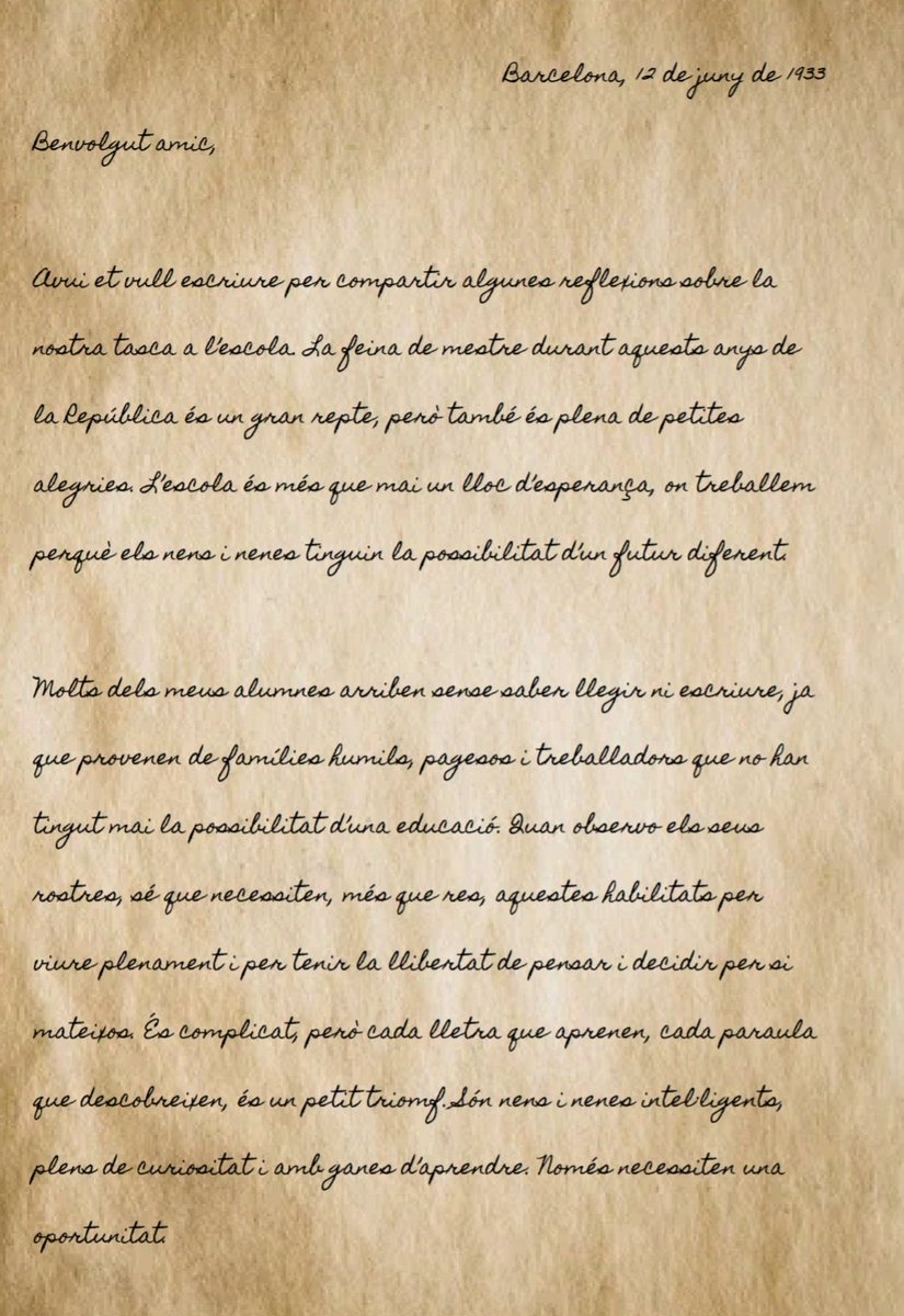VallesR_Alberto's tweet photo. Fa uns dies, a la matèria de #4t d'#ESO d'Aprenentatge Personal i Social (#APS) ens van arribar unes cartes de tres personatges diferents en dos contextos i règims polítics oposats, la #dictadura i la #república. https://t.co/4Lu3XXofKz