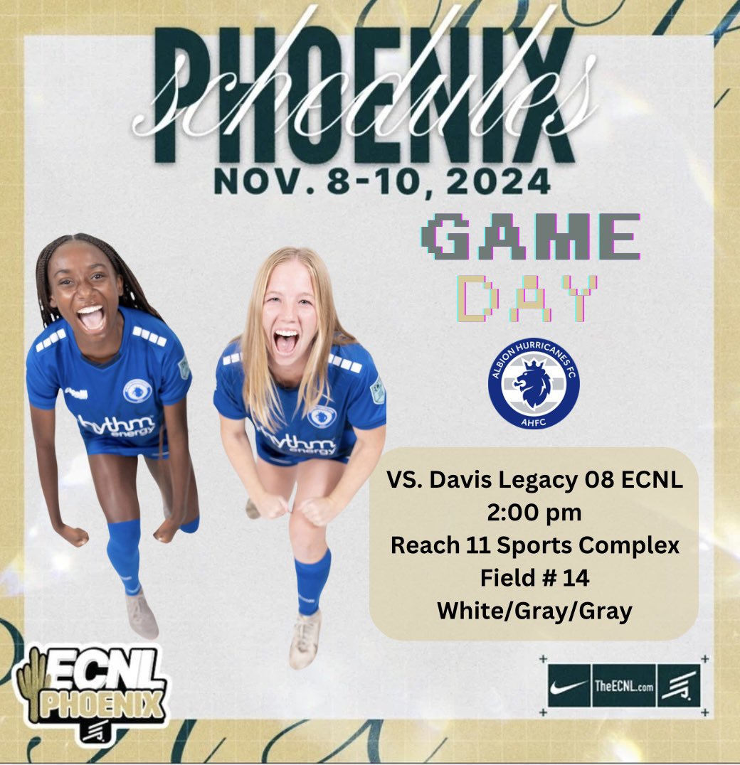 ⭐️Game Day 2⭐️ 

Day 1 ended with a 0-0 tie vs. a talented Placer United team.  Thanks to all the coaches who came out!

We are back at it today vs. Davis Legacy 08 NL.  Coaches, we hope to see you there!

🗓️ Today
🆚 Davis Legacy NL
⏰ 2:00 pm
📍 Reach 11 Sports Complex Field 14