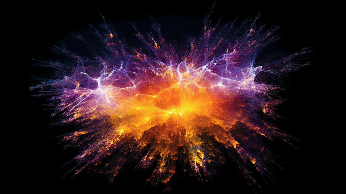 AstroSynapse99's tweet image. Unleashing the power of the cosmos! ⚡🌌 

This stunning explosion of color captures the raw energy and beauty of the universe in motion. 

What mysteries could be hidden within such bursts of cosmic energy? 

#CosmicExplosion #SpaceArt #AstroImagination