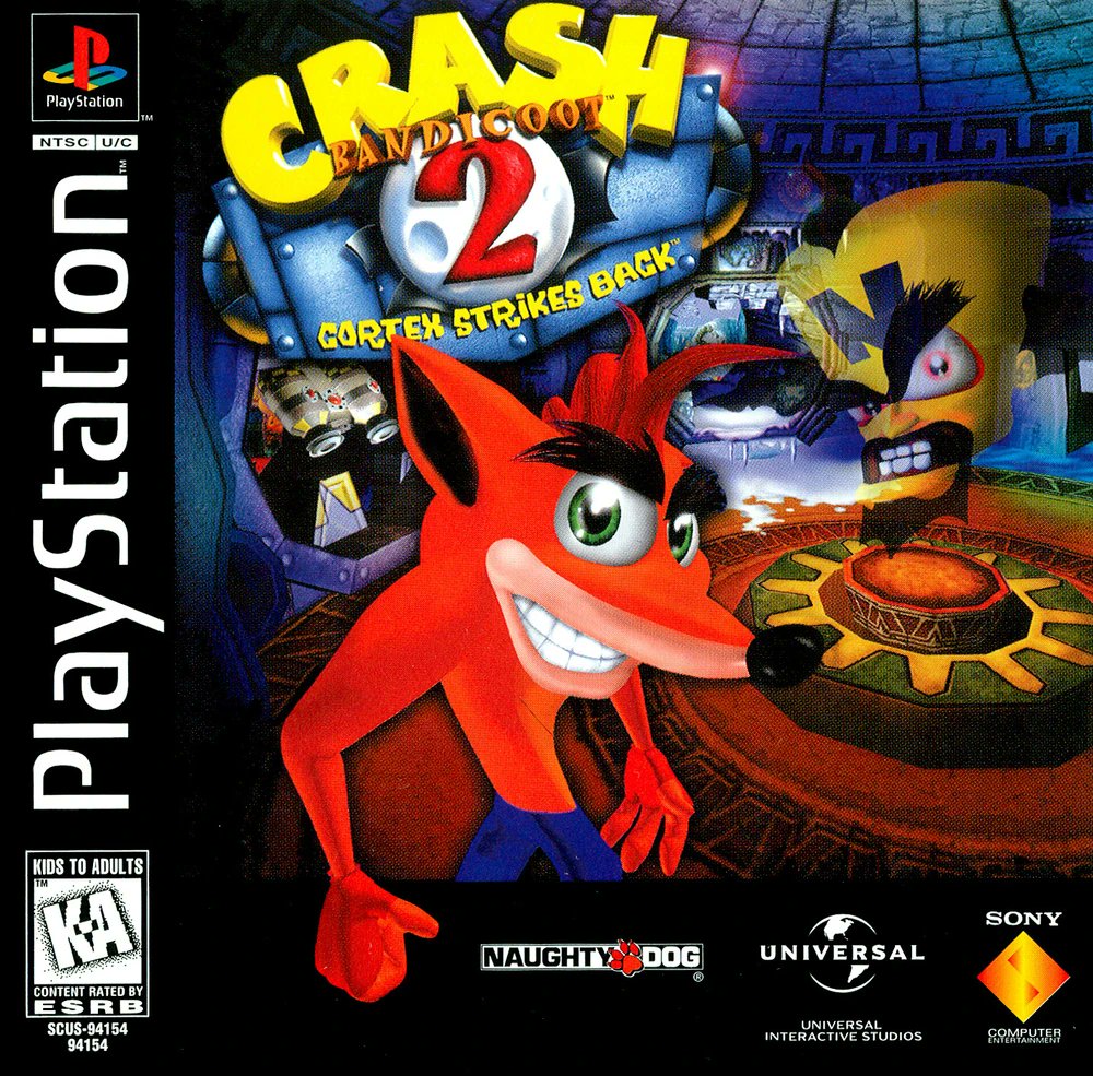 CrashBLand's tweet image. Crash Bandicoot 2: Cortex Strikes Back International release vs. Japanese release, 1997.