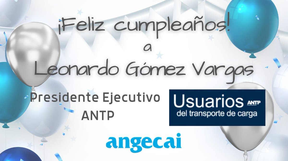 Una gran felicitación al Ing. Leonardo Gómez Vargas <a href="/lgomezvargas/">Leonardo Gómez Vargas</a>, miembro del Consejo Directivo de #Angecai y Presidente Ejecutivo de la Asociación Nacional de Transporte Privado <a href="/ANTPMexico/">Asociación Nacional de Transporte Privado</a> ¡Que sea un gran día! #FelizCumpleaños #TalentoDirectivo

@jonasmurillo1 <a href="/waldemm/">waldemar montalvo</a>