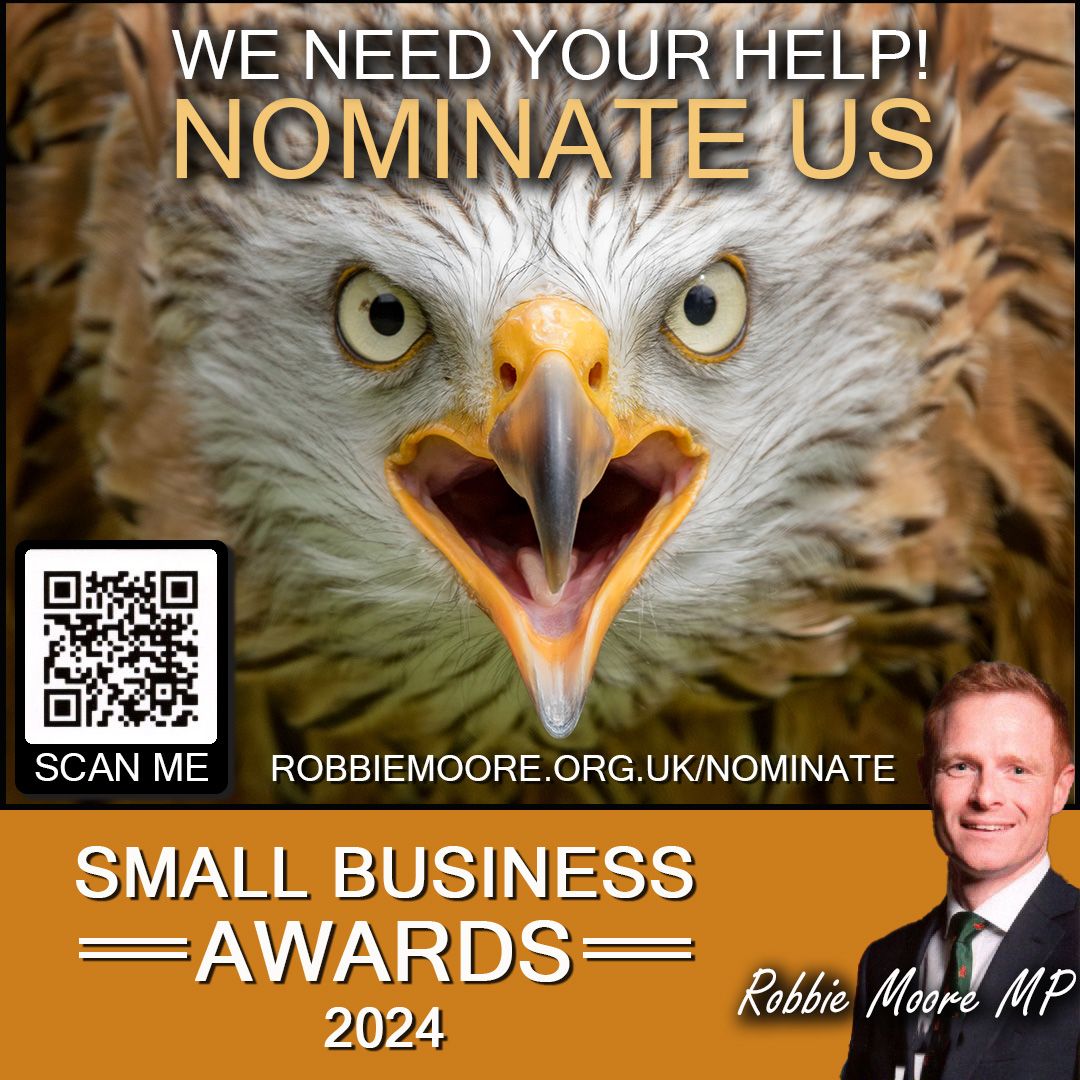 We need your help!
Please see the image or link below to Nominate us for the Small Business Awards run by Robbie Moore! 
Votes close on 15th December!