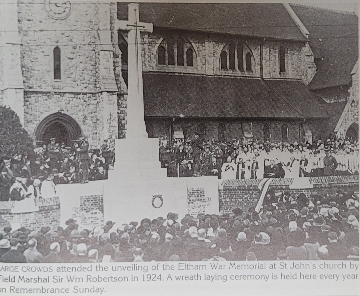 Eltham 100 years ago today at the unveiling of the Memorial in front of crowd of 6,000. Annual Remembrance services have been held there ever since, tomorrow's at 11am.