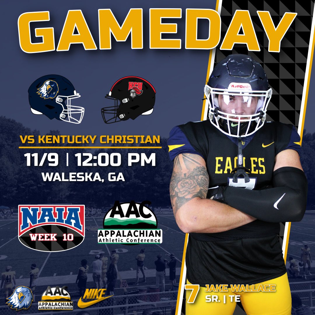 Last Ride For Our Seniors At Home‼️🦅

🆚 Kentucky Christian
📍Ken White Stadium, Waleska, GA
⏱️ 12:00 PM EST
📺 youtube.com/live/yVbU7_Uav…
📊 reinhardteagles.com/sports/fball/2…