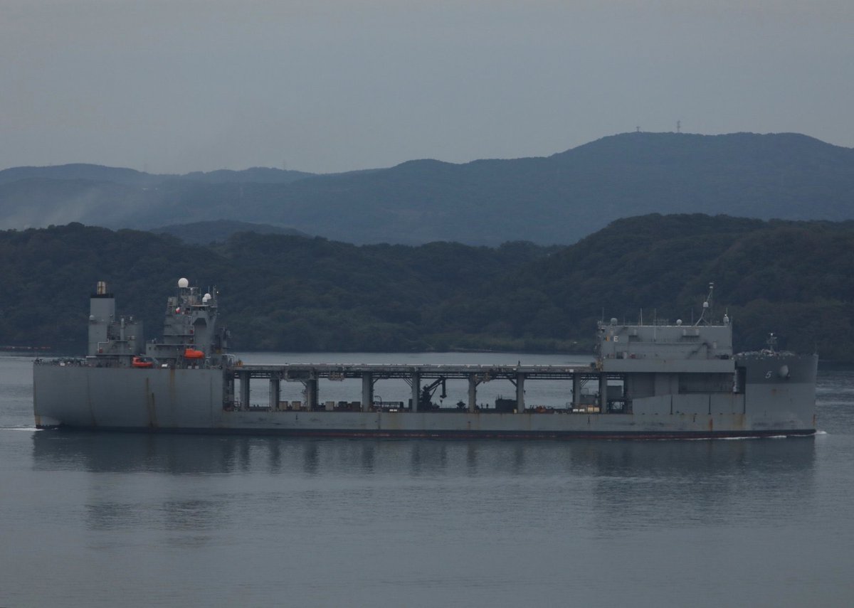 WarshipCam's tweet photo. USS Miguel Keith (ESB-5) Lewis B. Puller-class expeditionary mobile base leaving Sasebo, Japan - November 9, 2024 #ussmiguelkeith #esb5
SRC: TW-@l8IDcv9vtqupUhG https://t.co/76tStyUvo8