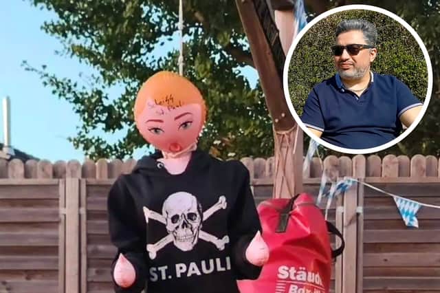 GERMAN POLITICIAN RESIGNS AFTER POSTING "NAZI SEX DOLL" PHOTOS Just...  why?!... Bulent Buyukbayram, a local German politician, has stepped down  after posting an image of a sex doll wearing a St