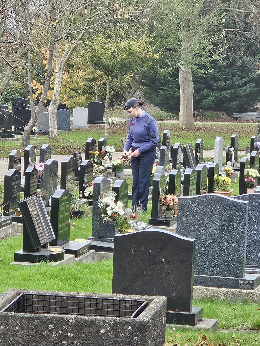 Today <a href="/372Sqn/">372 (Barry) Squadron</a> laid 150 poppy crosses on Commonwealth Wargraves at Barry Cemetery by Cpl Chloe Bates and Cadets Layla Norley and Seren Thomas, remembering those service personnel whose the ultimate sacrifice. 
<a href="/no1welshatc/">No 1 Welsh Wing</a>
<a href="/aircadets/">RAF Air Cadets</a>
#RemembranceDay2024
#LestWeForget