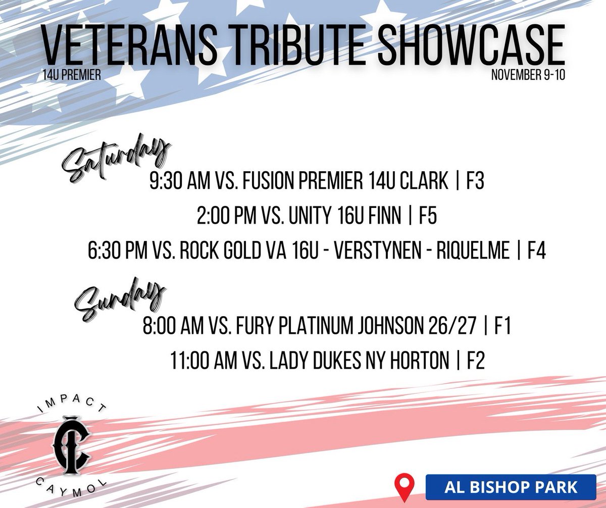 If you are in the area, come watch us play in the Veterans Tribute Showcase.
