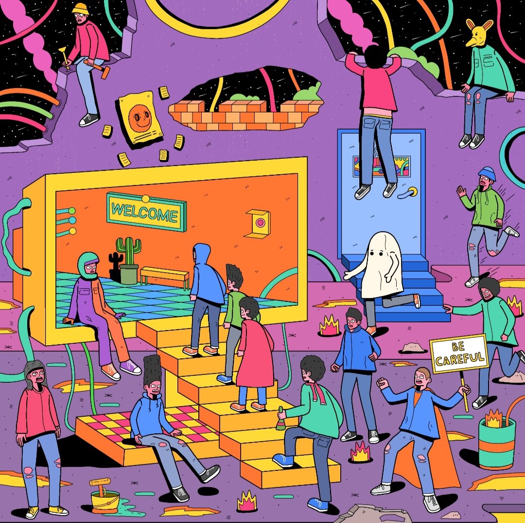 <a href="/etherstu/">stu</a> hello stu, here's my finger drawn illustration for the contest. 

'Phenomenon'
2048 x 2048px

read the description in ALT text, thank you👀

#DFTFcontest #CaNnftclub