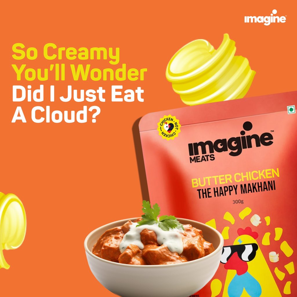 Creamy, dreamy, and cholesterol-free! our plant based Butter Chicken is full of flavor, and as light as a cloud. Ready to float away in deliciousness?
#ReImagineTheTaste

#ImagineFoods #PlantPowered #ReadyToEat