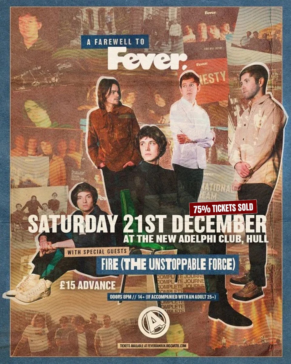 Fever (@feverbanduk) on Twitter photo 75% SOLD!
We’re down to the final few tickets for our last hurrah <a href="/TheAdelphiClub/">The New Adelphi Club</a> on Saturday 21st December!
Joined on the night by our good friends <a href="/firetufhull/">Fire (T.U.F)</a> 🔥
Don’t miss out. Tickets at feverbanduk.bigcartel.com 🎫 75% SOLD!
We’re down to the final few tickets for our last hurrah <a href="/TheAdelphiClub/">The New Adelphi Club</a> on Saturday 21st December!
Joined on the night by our good friends <a href="/firetufhull/">Fire (T.U.F)</a> 🔥
Don’t miss out. Tickets at feverbanduk.bigcartel.com 🎫