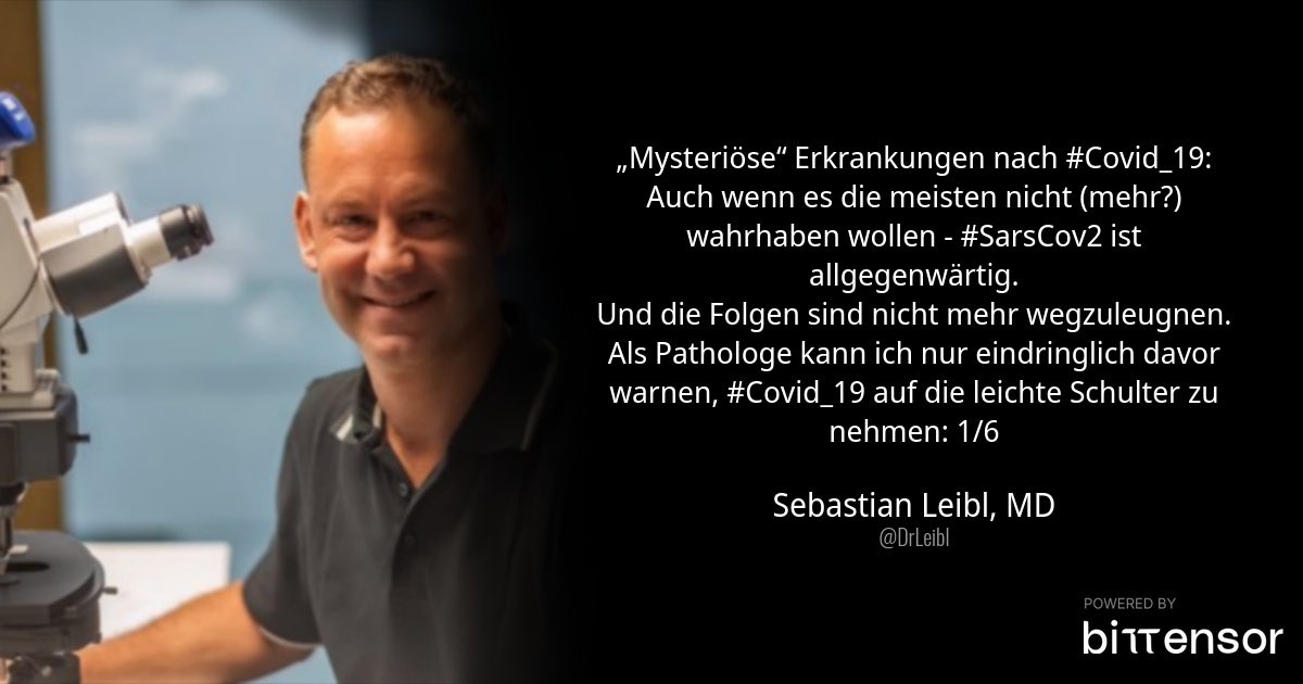 RWittenbrink's tweet photo. „Mysteriöse“ Erkrankungen nach #COVID19: „Auch wenn es die meisten nicht (mehr?) wahrhaben wollen - #SARSCoV2 ist allgegenwärtig.
Und die Folgen sind nicht mehr wegzuleugnen.
Als Pathologe kann ich nur eindringlich davor warnen, #Covid_19 auf die leichte Schulter zu nehmen.“🧵 https://t.co/5KErQ3lkBo