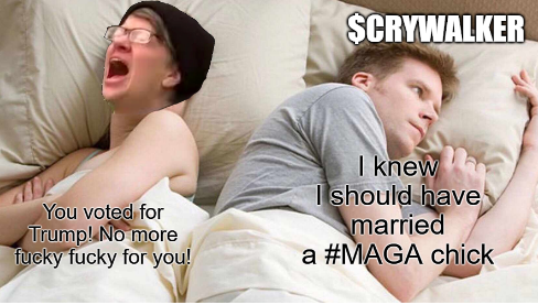 LukeCrywalker_'s tweet photo. The #TDS is starting to affect the marital arrangement.
Time to kick that #Crywalker out the door.
Ticker is $Crywalker
CA: 9m4rkiU6tqqEiov1CYxwL6vwq25K3YLSYQAJb3TGpump
#LiberalTears #LukeCrywalker #Crywalker $TDS #TrumpDerangementSyndrome https://t.co/K3ROZ8nmnZ