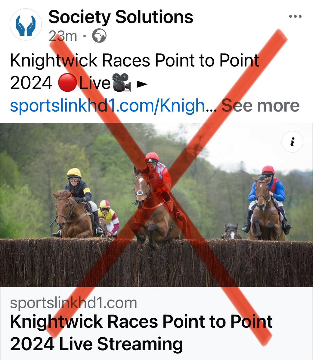‼️ Don’t get SCAMMED ‼️

NO LIVESTREAM AT <a href="/KnightwickRaces/">Knightwick Races</a>!