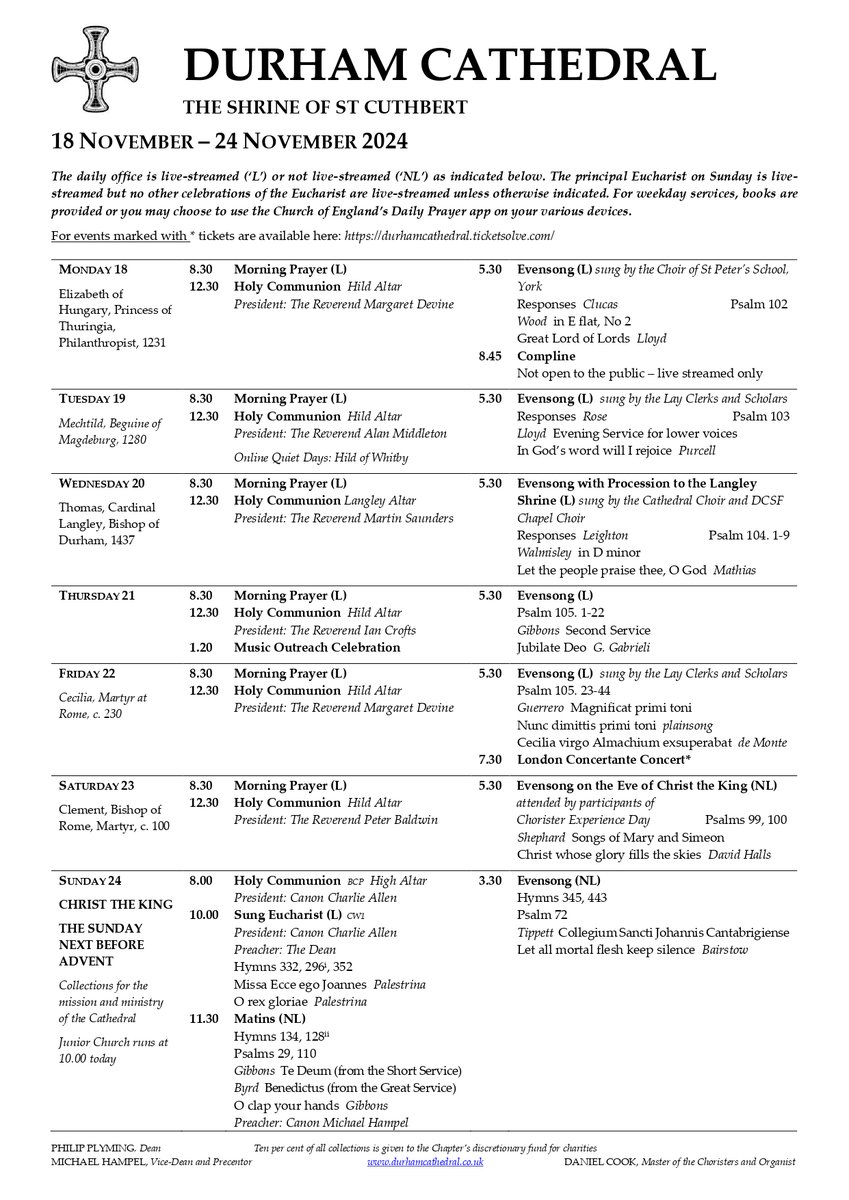13-18 Music at St Peter’s School, York (@stp13_18music) on Twitter photo Good to see our Evensong trip to Durham appear in the service schedule. They are enjoying the Richard Lloyd anthem in particular. It looks like it might be livestreamed for parents who can't attend in person. <a href="/StPetersYork/">St Peter's School, York</a> Good to see our Evensong trip to Durham appear in the service schedule. They are enjoying the Richard Lloyd anthem in particular. It looks like it might be livestreamed for parents who can't attend in person. <a href="/StPetersYork/">St Peter's School, York</a>
