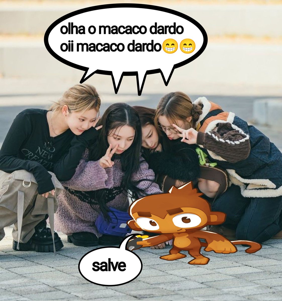 macaco dardo e grupo de fãs desconhecidas