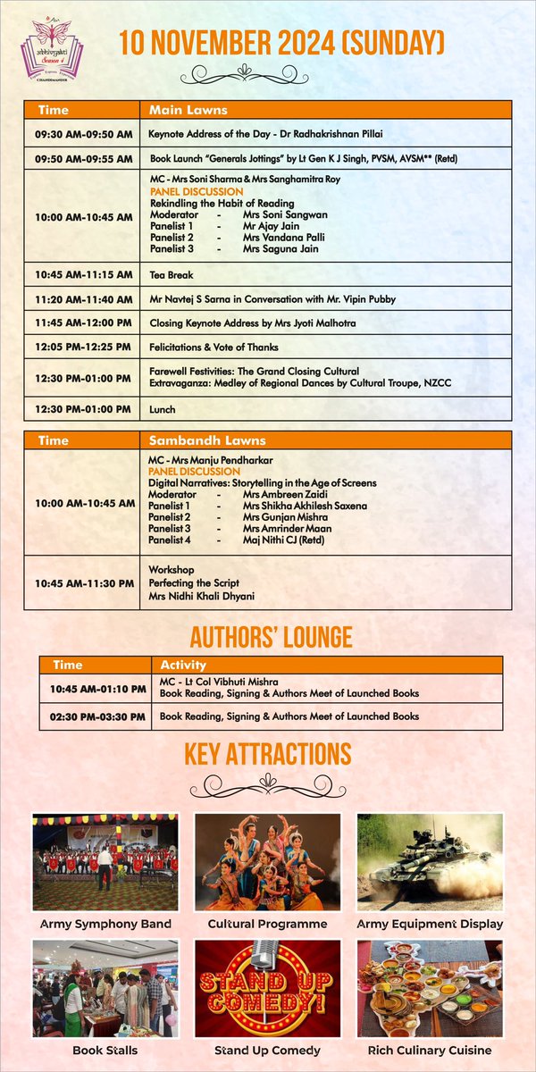Get ready for the last day of AWWA Lit Fest 2024! Explore the captivating sessions and the lineup of panelists. 

 #AWWALitFest #Schedule #Day3