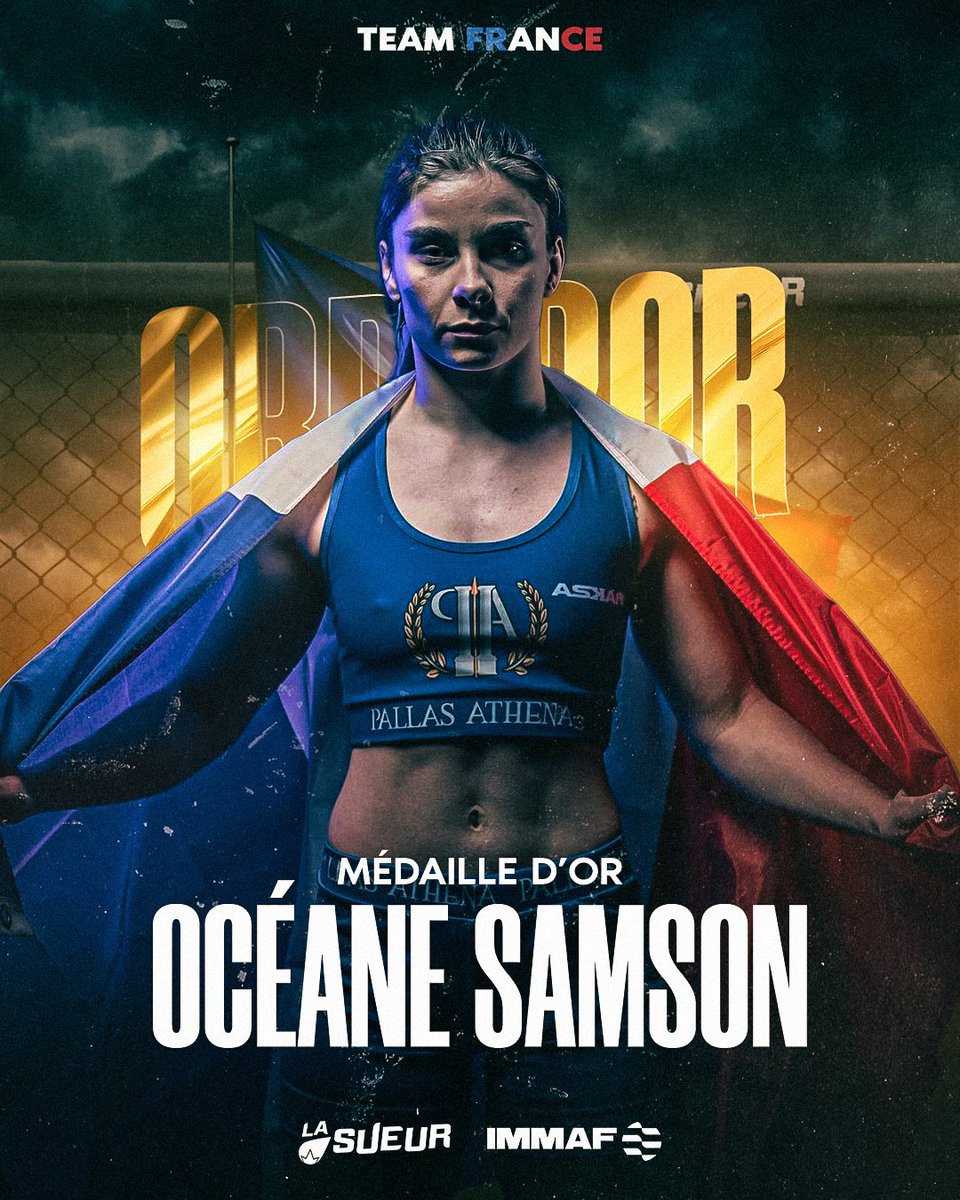 LaSueur_off's tweet photo. QUEL COMBAT ! 🤯

🇫🇷 Océane Samson est médaillée d'or 🏅 aux championnats du monde de l'IMMAF en l'emportant par décision.

Félicitations à elle ! 👏

#2024MMAWorlds https://t.co/8iNb3YLxud