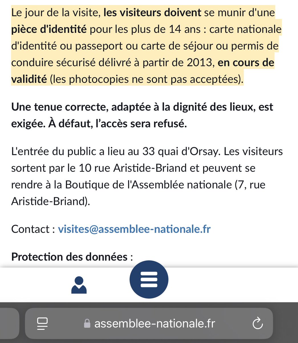 2024 : l’association des étudiants en droit de l’Université d’Amiens organise une visite de l’Assemblée nationale avec le député RN Jean Philippe Tanguy réservée exclusivement aux Français.

Rien n’impose pourtant d’avoir une « carte d’identité française obligatoire » pour