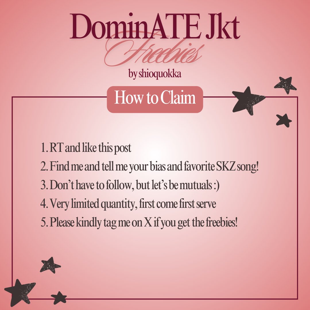 🎸DominATE in Jakarta Freebies🎸
By <a href="/shioquokka/">Shio 合 rest | saw SKZ ❤️‍🔥</a> 

🏠GBK Madya Stadium
🗓️21 December 2024
⏰TBA

RT &amp; Like are appreciated!
Details on pic
Optional, but let’s be mutuals!🤓

#dominATE_JAKARTA #straykids