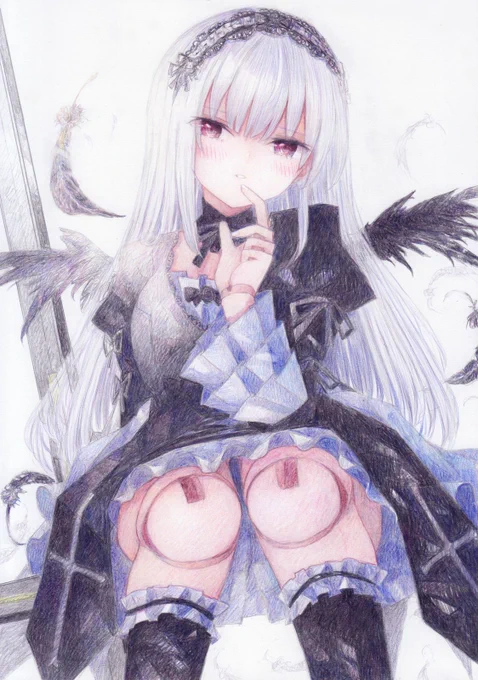 色鉛筆で描きましたローゼンメイデンから水銀燈です#ローゼンメイデン 