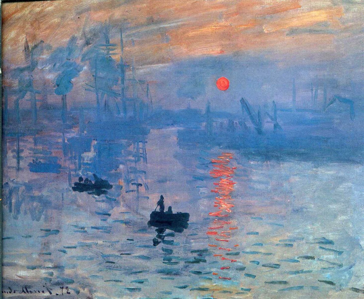 impression_ists's tweet image. First Impressionist?
Monet's Sunrise (1872)
Turner's Sunset (1840)