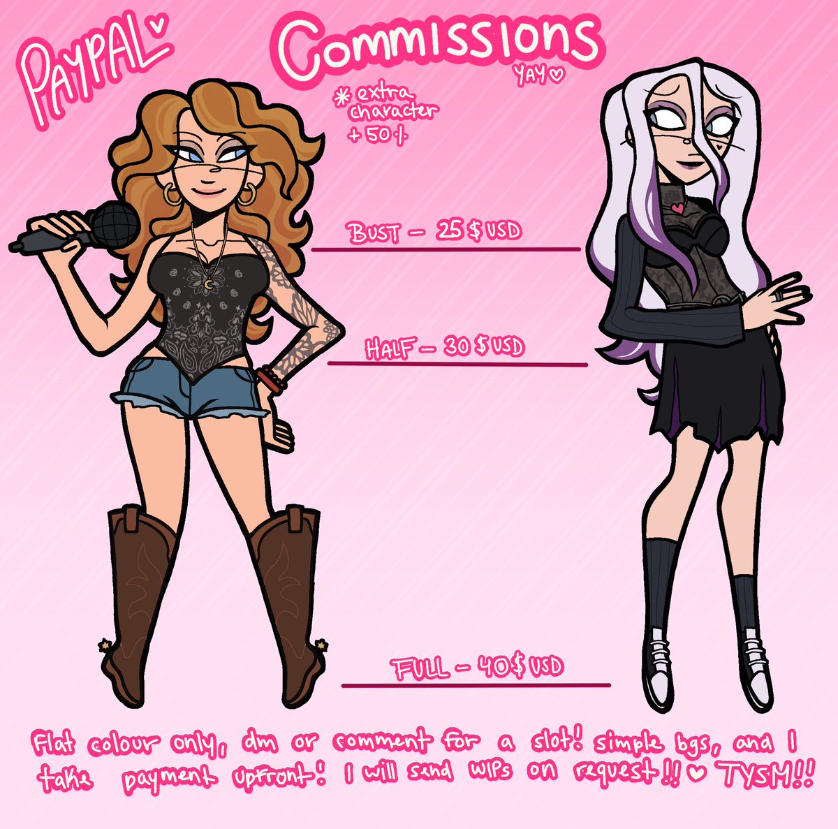 starrcandy__'s tweet image. My commissions are open again!! 🩷🩷 gonna keep the post up this time :] dm me or comment if you’re interested! #dbd #Commission #sableward