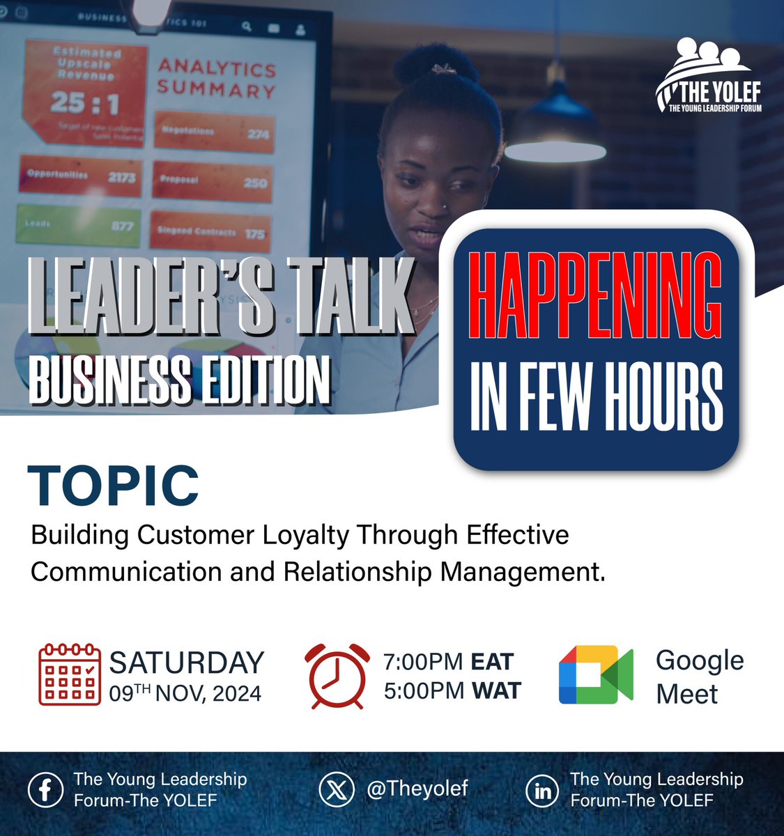 The Young Leadership Forum (@theyolef) on Twitter photo Good evening great Leaders.
Hope you’re well ?
Today is the D-Day of the Business Edition
Here is the Link to the session it will be on at 7:00PM EAT
meet.google.com/eka-mgky-dns?a…
<a href="/johnpeteramalai/">John Peter Ama</a> <a href="/SozoJesca/">Jesca Sozo</a> <a href="/desire_ati52450/">Atim Desire</a> <a href="/Jessica_Aanyu/">Jessica Sheillah Aanyu</a> <a href="/NasiboDuba/">Nasibo Duba Golicha</a> <a href="/Abdkarim_Taraja/">Elgon Centre 4 Education</a> Good evening great Leaders.
Hope you’re well ?
Today is the D-Day of the Business Edition
Here is the Link to the session it will be on at 7:00PM EAT
meet.google.com/eka-mgky-dns?a…
<a href="/johnpeteramalai/">John Peter Ama</a> <a href="/SozoJesca/">Jesca Sozo</a> <a href="/desire_ati52450/">Atim Desire</a> <a href="/Jessica_Aanyu/">Jessica Sheillah Aanyu</a> <a href="/NasiboDuba/">Nasibo Duba Golicha</a> <a href="/Abdkarim_Taraja/">Elgon Centre 4 Education</a>