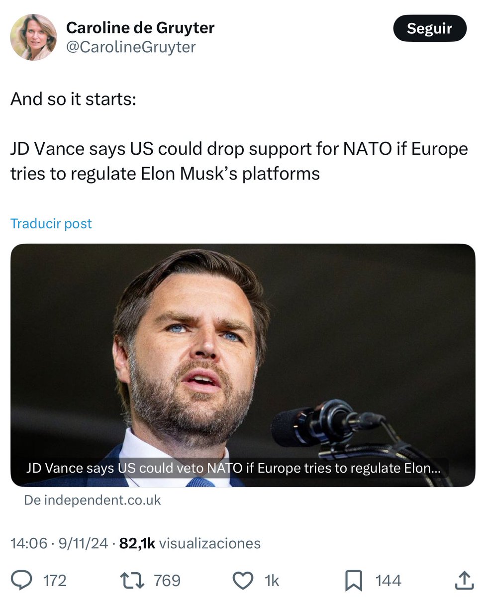 EreaAndrzej's tweet photo. Myślę, że ważne.

Nowa Ameryka mówi: musicie nam pozwolić sączyć wam kremlowski przekaz, inaczej zapomnijcie o wsparciu NATO.

Jeśli tak to się zaczyna, ciekawe, co usłyszymy za rok, dwa lata. https://t.co/QxMlRmAN01