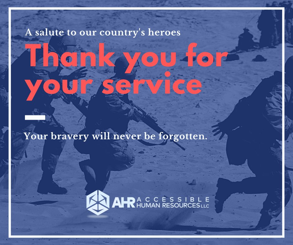 AccessibleHR's tweet photo. On this #VeteransDay, we salute all who served! Your bravery and sacrifice make our freedom possible. At Accessible HR, we strive to create inclusive workplaces for veterans. Thank you for your service! 🇺🇸 #ThankAVeteran https://t.co/MecUnDnvAz
