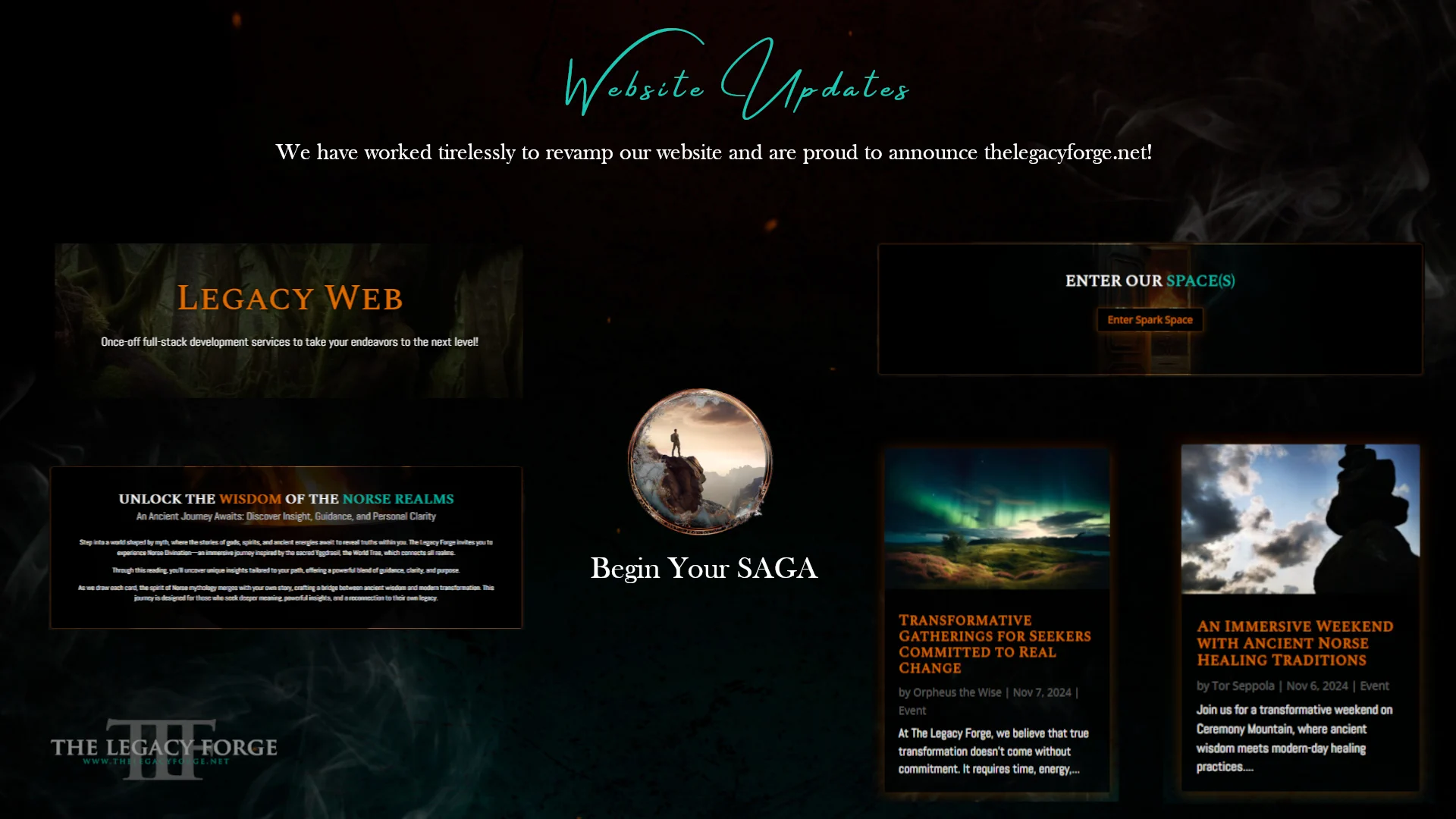 We have worked tirelessly to revamp our website and are proud to announce thelegacyforge.net!

The image contains different illustrations of some, yet not all, of the content present on thelegacyforge.net.