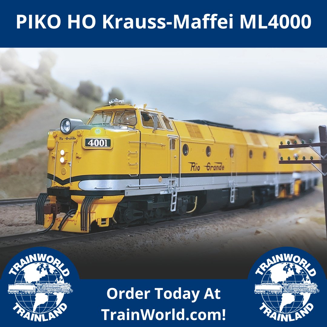 Trainworld's tweet image. The beautiful @PIKOAmerica HO Krauss-Maffei ML4000 certainly can’t be beat! 🔥

Order today at TrainWorld.com! shorturl.at/1Ca8l

#pikoamerica #hoscale #kraussmaffei #ML4000#trainworld #trainland #modeltrains #trains #modeltrain #modeltrainlayout #modeltrainhobby