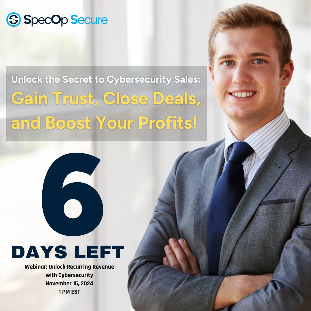SpecOpSecure's tweet image. Streamline your cybersecurity setup with just 2 devices in 6 days! Integrators, simplify your process &amp;amp; boost your business. Don&apos;t miss out! 🔗d-cy.net/specopsecurewe… #IntegratorSolutions #SpecOpSecure #CyberSecurity #ManagedServices #RevenueBoost