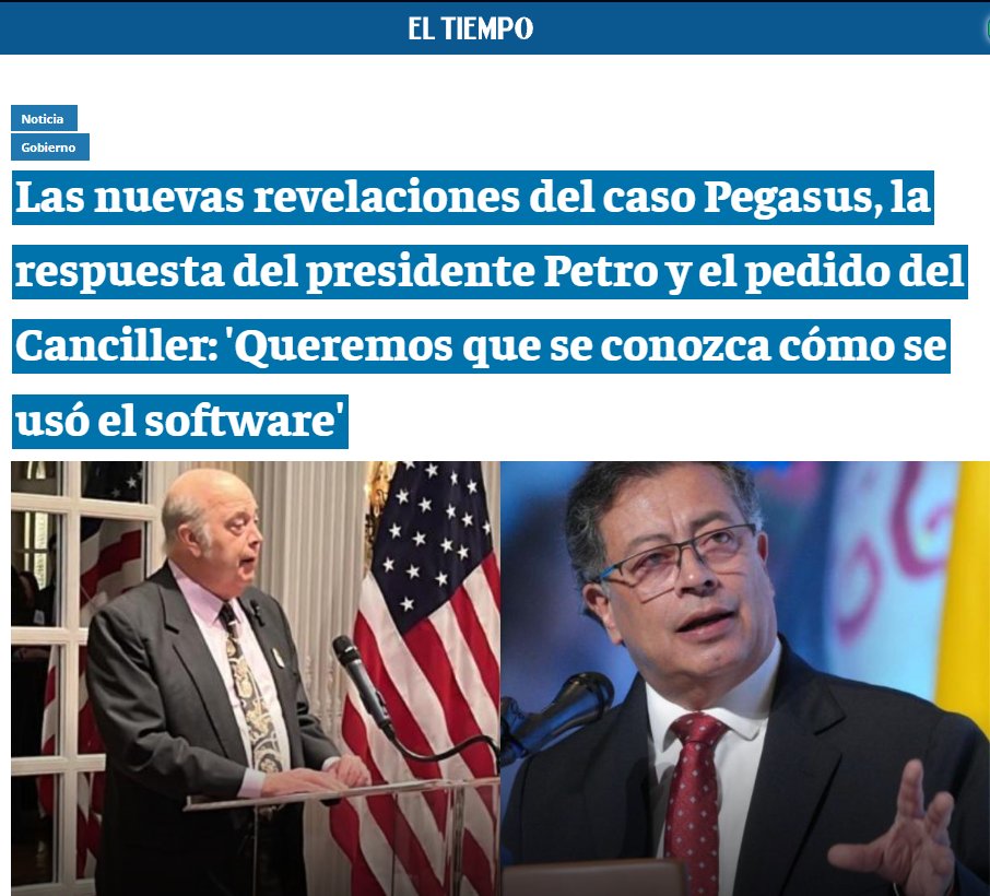 CarrillonavasG's tweet photo. #MañanasBLU nuevas revelaciones del caso Pegasus, la respuesta del presidente Petro y el pedido del Canciller: 'Queremos que se conozca cómo se usó el software' https://t.co/zUP01hgUuJ👈🇨🇴 #PetroGate #PegasusGate #PayasusGate Gravísimo #YoMarcho23N Payasus #ColombiaALaCalle23N https://t.co/RgGvQ6TYKW