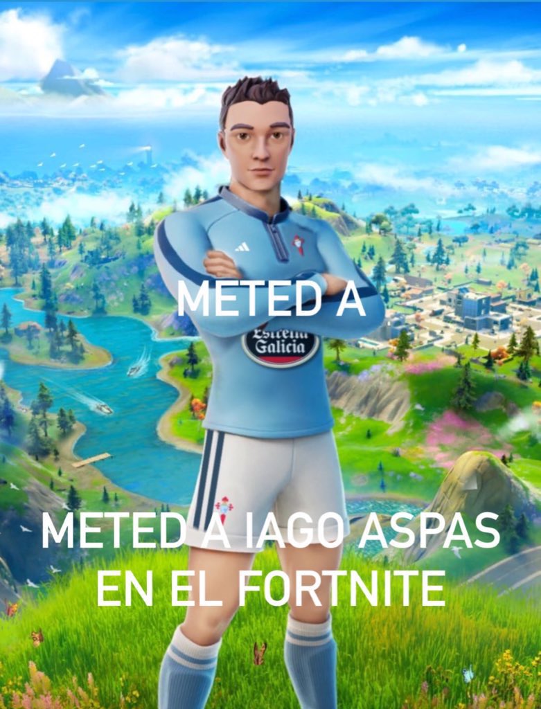 batmochi's tweet photo. Meted a Iago aspas en el fortnite https://t.co/6QvinNdNQR