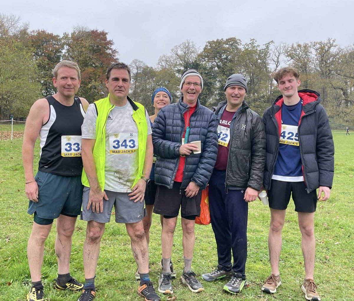 Mad Jacks 5 at Attingham Park.  It was v muddy.  Need to get our new VOS running gear ordered.  Possibly should get some hats too.