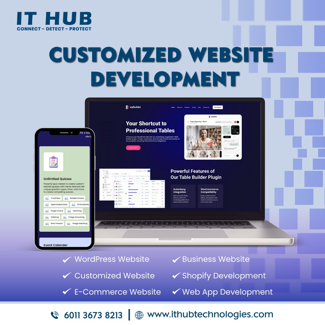 ITHubTech615's tweet image. Your brand deserves a website as unique as you are. We create customized sites that capture your vision, engage your audience, and make your business unforgettable. #itinfrastructuredevelopment #itinfrastructure #ITCompanyKL #ITCompanyMalaysia #connections #websitedevelopment