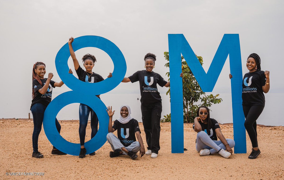 U-Report DRC has marked a major milestone, reaching over 8M U-Reporters. 
  
From raising awareness on mpox to leading climate action to tackling misinformation, these young people are driving change. 
  
<a href="/UNICEF/">UNICEF</a> is committed to partnering with youth to transform the world.