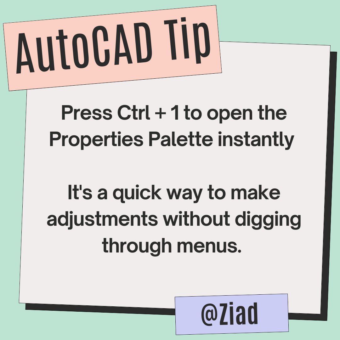 Ziad9949's tweet image. #autocad #AutoCADTips #CADTips #LearnAutoCAD #architecture #engineering #productivity