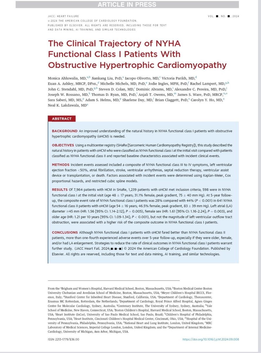 MasriAhmadMD's tweet photo. Trajectory of patients with #HCM and NYHA class I in the SHaRe Registry. Important data. 

https://t.co/RWNhLpIkwj

#CardioTwitter https://t.co/ojNIqzWBPu