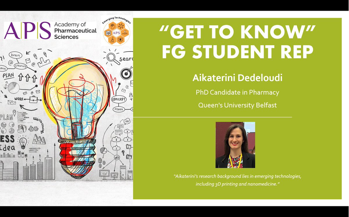 We are happy to introduce our first FG Student Rep <a href="/dedeloudia/">Katerina Dedeloudi</a> - PhD Candidate in Pharmacy at <a href="/QUBelfast/">Queen's University Belfast 🎓</a>.

Aikaterini’s research focuses on 3D printing biomaterials to develop personalized, drug-loaded devices. 

#FGExecutives