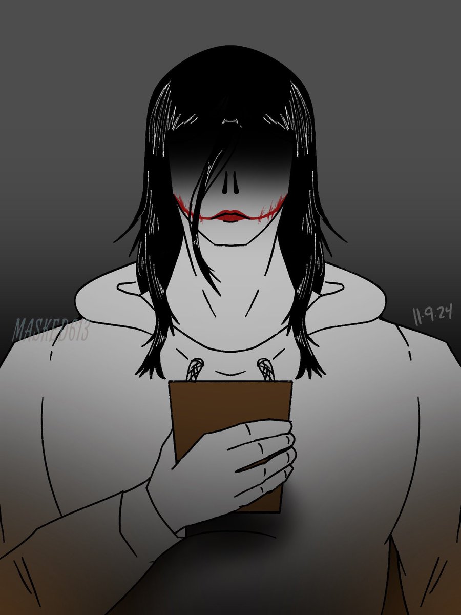 MaskedsArt's tweet photo. Do you think he misses him? #creepypasta #jeffthekiller #liuwoods #diadelosmuertos #jtk #digitalart #procreate https://t.co/sFw7Jl6q9d