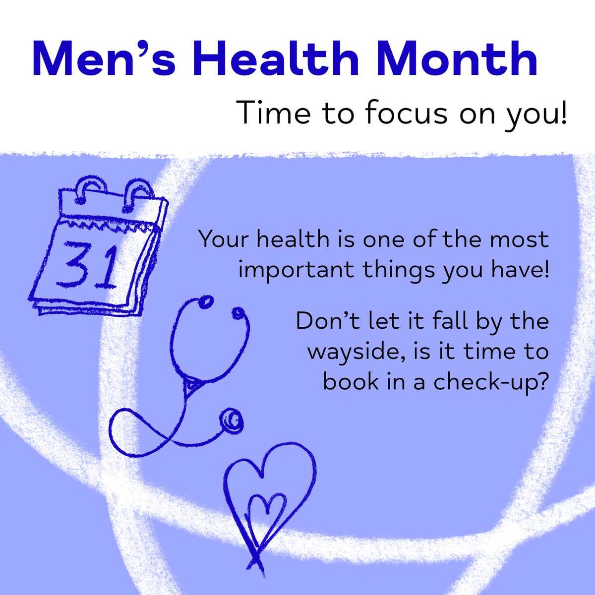 👨‍⚕️ Regular check-ins can save lives. 
This #MensHealthAwarenessMonth, make an appointment to chat at our listening spaces, or a health check-up with your GP. It's time to take stock of your health. #MensHealthMonthUK