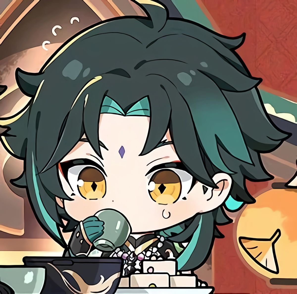 Shook his head, 
before taking a sip of tea.

“Ahh, 

it looks like your gang is giving you quite the hard time. .”