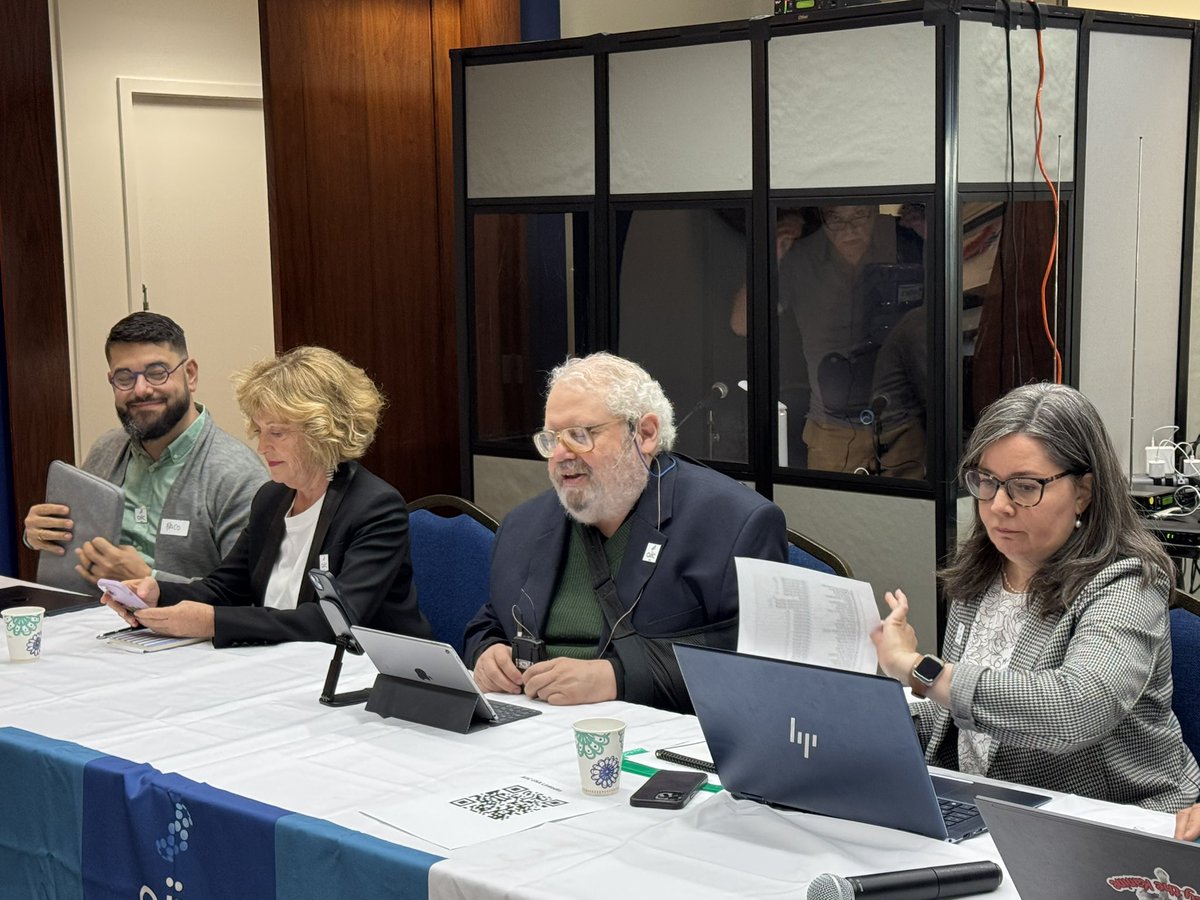 Tony Rosado, AIIC USA Chair; Jenny Fearnside-Bitsios, AIIC President; Francisco Garcia-Hurtado, AIIC Vice-President and Mirna Soares Andrade, Secretary kick off AIIC USA’s Annual Meeting in Washington, DC.