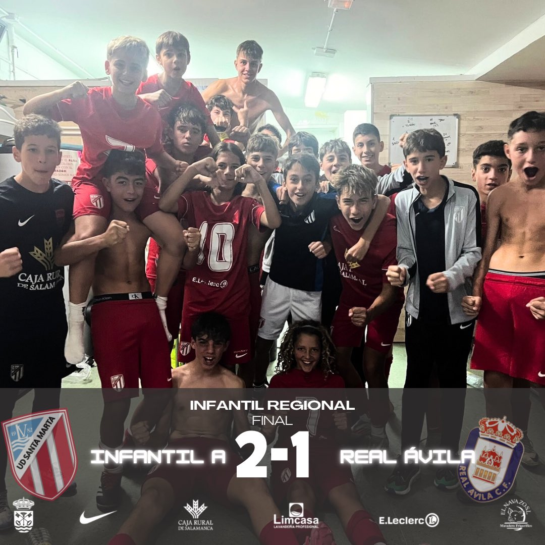 UDSantaMarta's tweet photo. 🔴⚪️ #AcademiaUDSM | INFANTIL REGIONAL ⚪️🔴

El INFANTIL A sigue sumando de 3️⃣ Victoria en casa ante el Real Ávila con goles de Ángel e Iker

Infantil A 2️⃣🆚1️⃣ Real Ávila 

#OrgulloUDSM https://t.co/rH3aN1OmOX