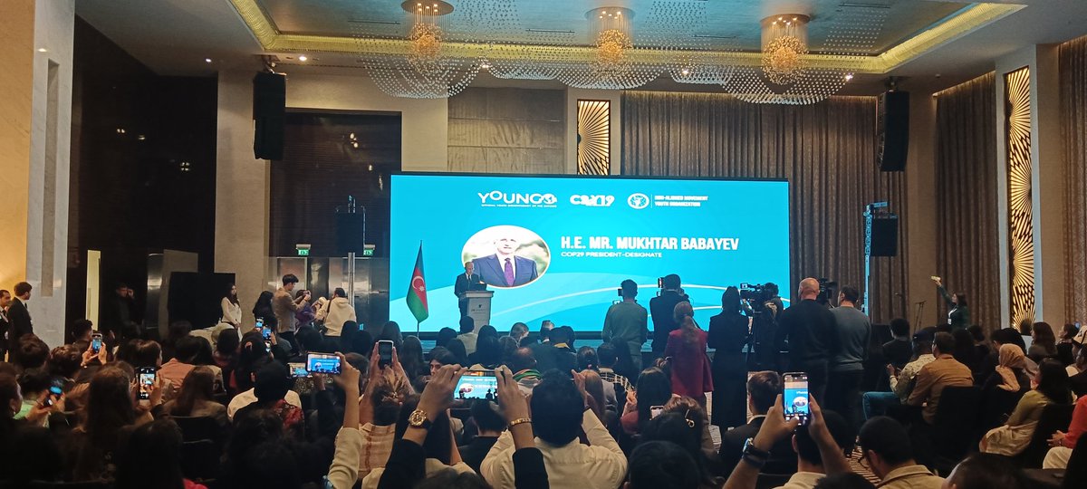 At #COY19 in Baku, young people from around the world are uniting their voices for climate justice. Together we’re discussing solutions for a fairer future, tackling the challenges of financing, and affirming our essential role in the fight against climate change #ONUGabon #DGEDD