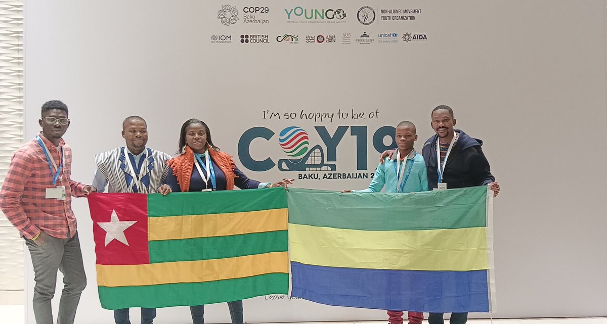 FMamboundou's tweet photo. At #COY19 in Baku, young people from around the world are uniting their voices for climate justice. Together we’re discussing solutions for a fairer future, tackling the challenges of financing, and affirming our essential role in the fight against climate change #ONUGabon #DGEDD https://t.co/bwXAuOIlcZ