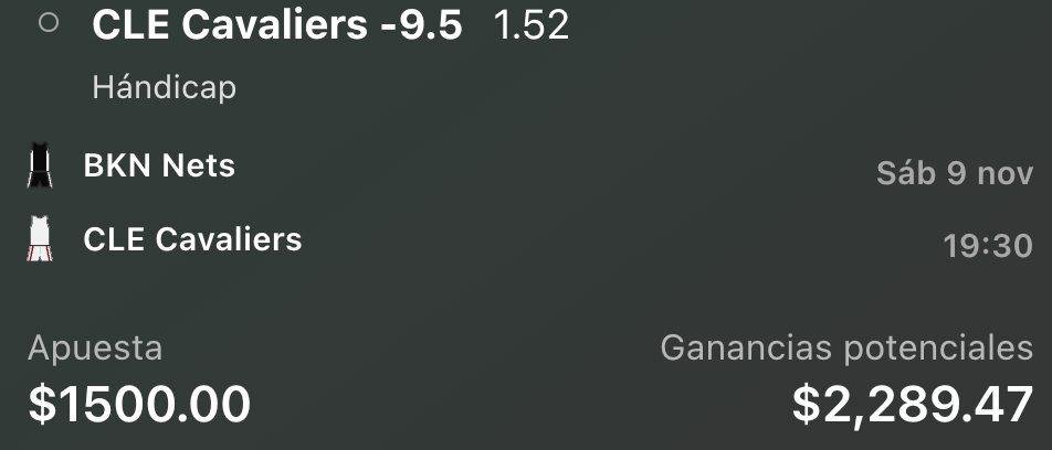 SistemaZcode's tweet image. Tengo es para hoy en la @NBA
@cavs @BrooklynNets
Que haya suerte 🍀
#zcode #zcodepicks #prediccionesdeportivas #zcodetools